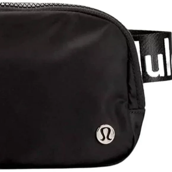 NEW lululemon athletics Belt Bag 1L Crossover Slingbag Purse Black White Logo - Picture 2 of 8